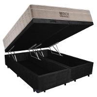 Cama Box Baú Casal Suede Bipartido + Colchão Ortobom Airtech Molas Ensacadas 65x138x188 Cor:preto - 5