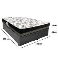 Cama Box Baú Casal Sintético Bipartido + Colchão Ortobom Iso Dupla Face 60x138x188 Cor:cinza - 3