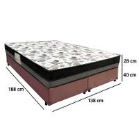 Cama Box Casal Sintético Bipartido + Colchão Ortobom Iso Dupla Face 60x138x188 Cor:marrom - 7