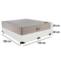 Cama Box Casal Bipartido Sintético + Colchão Ortobom Airtech Molas Ensacadas 65x138x188 Branco - 8