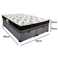Cama Box Baú Casal Suede Bipartido + Colchão Ortobom Iso Dupla Face 60x138x188 Cor:cinza - 6