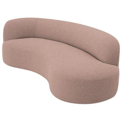 Divã Recamier Orgânico Tokyo 200cm Lado Direito Linho Rosê