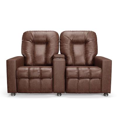 Poltrona Do Papai Reclinável 2 Lugares Sala De Cinema Arsenal Manual Pu Marrom