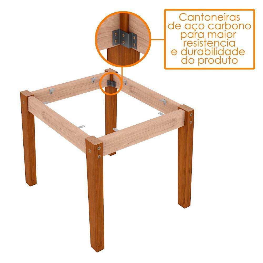 Conjunto Mesa De Jantar 1,20m Anitta Tampo Em Mdf Com Vidro E 4 Cadeiras Ana Ypê Preto - 1