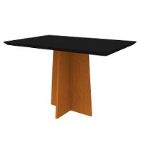 Conjunto Mesa De Jantar 1,20m Anitta Tampo Em Mdf Com Vidro E 4 Cadeiras Ana Ypê Preto - 5