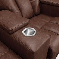 Poltrona Do Papai Reclinável 3 Lugares Sala De Cinema Arsenal Manual Pu Marrom - 3