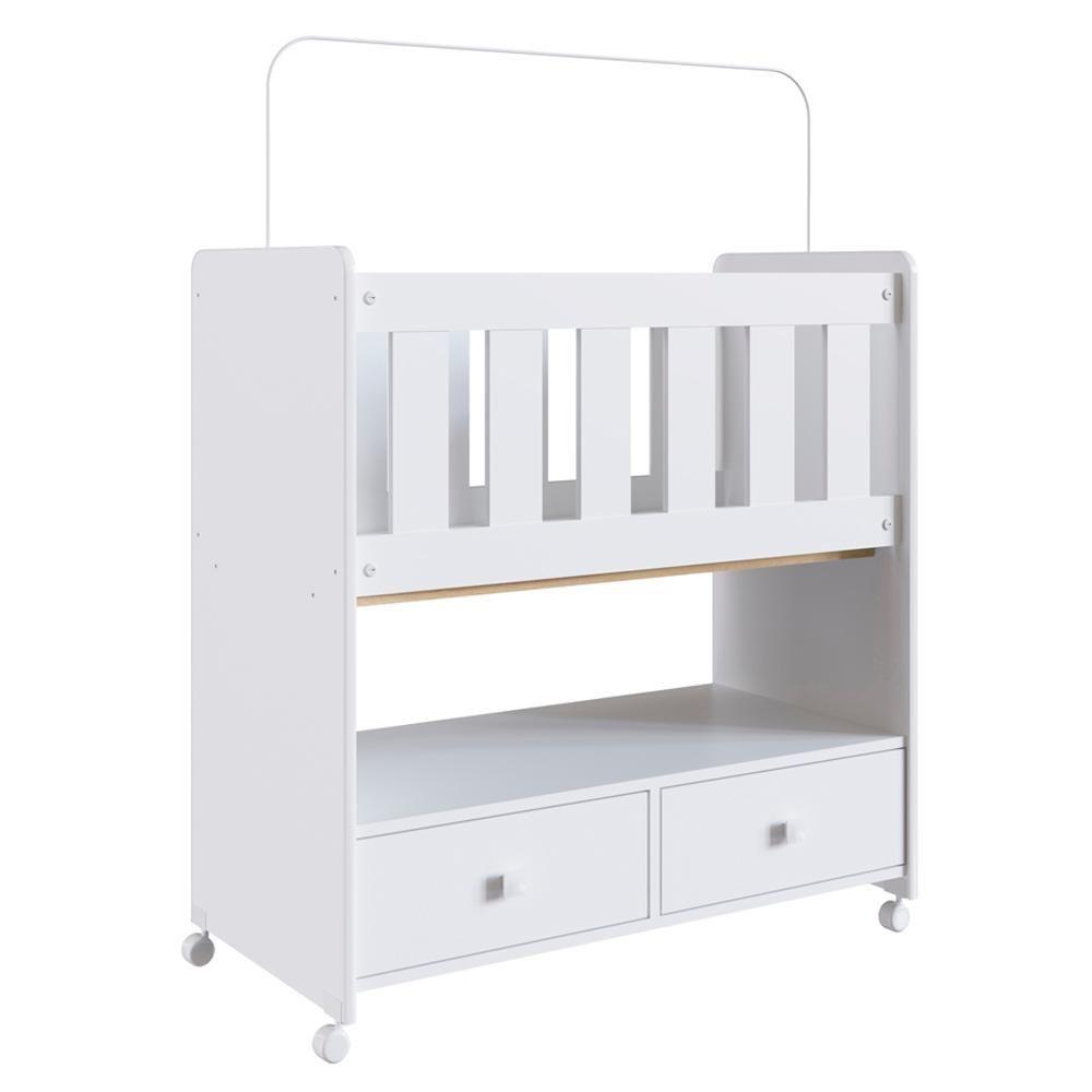 Mini Berço Moises Sem Colchao 2 Gavetas By510 Branco Comm Branco - 1