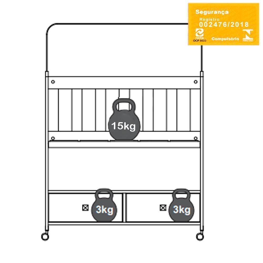 Mini Berço Moises Sem Colchao 2 Gavetas By510 Branco Comm Branco - 5
