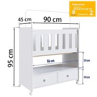 Mini Berço Moises Sem Colchao 2 Gavetas By510 Branco Comm Branco - 7
