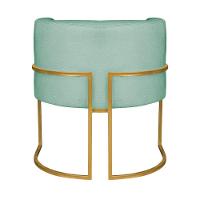 Kit 02 Poltronas Decorativas Luna Base De Ferro Dourado Suede Azul Tiffany - 3
