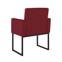 Cadeira Poltrona Moderna Com Base De Ferro Preto Reforçada Cor: Marsala - 3