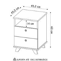 Gaveteiro Para Escritório 2 Gavetas May A06 Freijó/branco - Mpozenato - 9