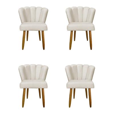 Kit 4 Cadeiras Para Mesa De Jantar Flor - Balaqui Decor Cor: Bege