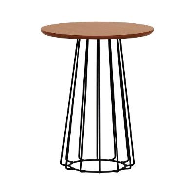 Mesa Lateral Raiada ø45x56cm Preto-amêndoa