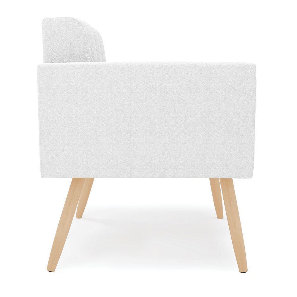 Poltrona Sala Estar Pé Palito Natural Kit 2 Elisa Bouclê Off White D03 - D'rossi - 2