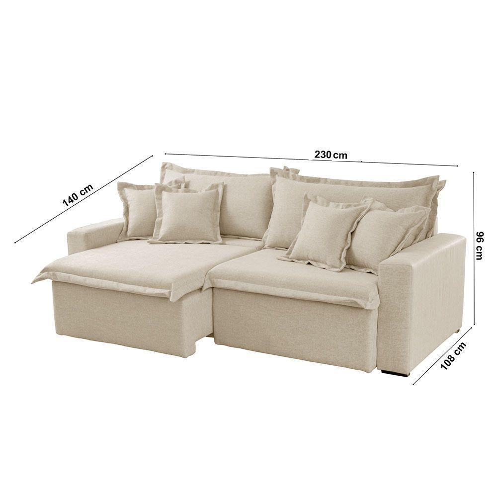 Sofá Montreal Linho 02 Módulos De 90cm B25cm Meu Sofá Online A302 Linho Branco - 4