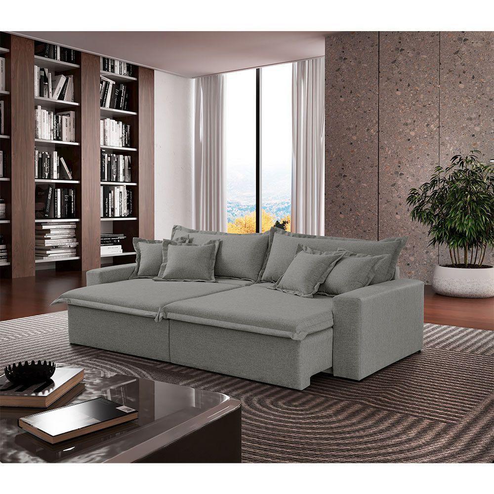 Sofá Montreal Linho 02 Módulos De 90cm B25cm Meu Sofá Online A230 Linho Cinza - 1