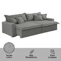 Sofá Montreal Linho 02 Módulos De 90cm B25cm Meu Sofá Online A230 Linho Cinza - 2