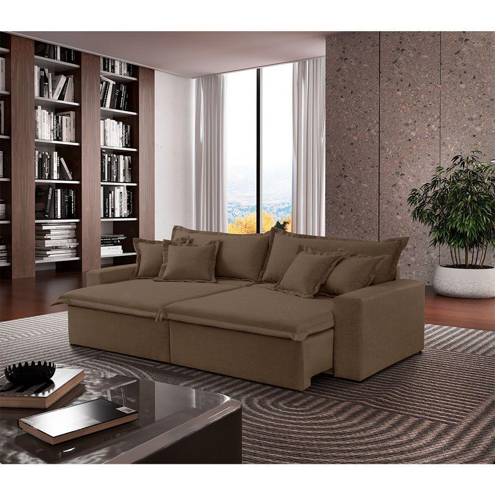 Sofá Montreal Veludo 2 Módulos De 90cm B25cm Meu Sofá Online B016 Veludo Marrom - 7