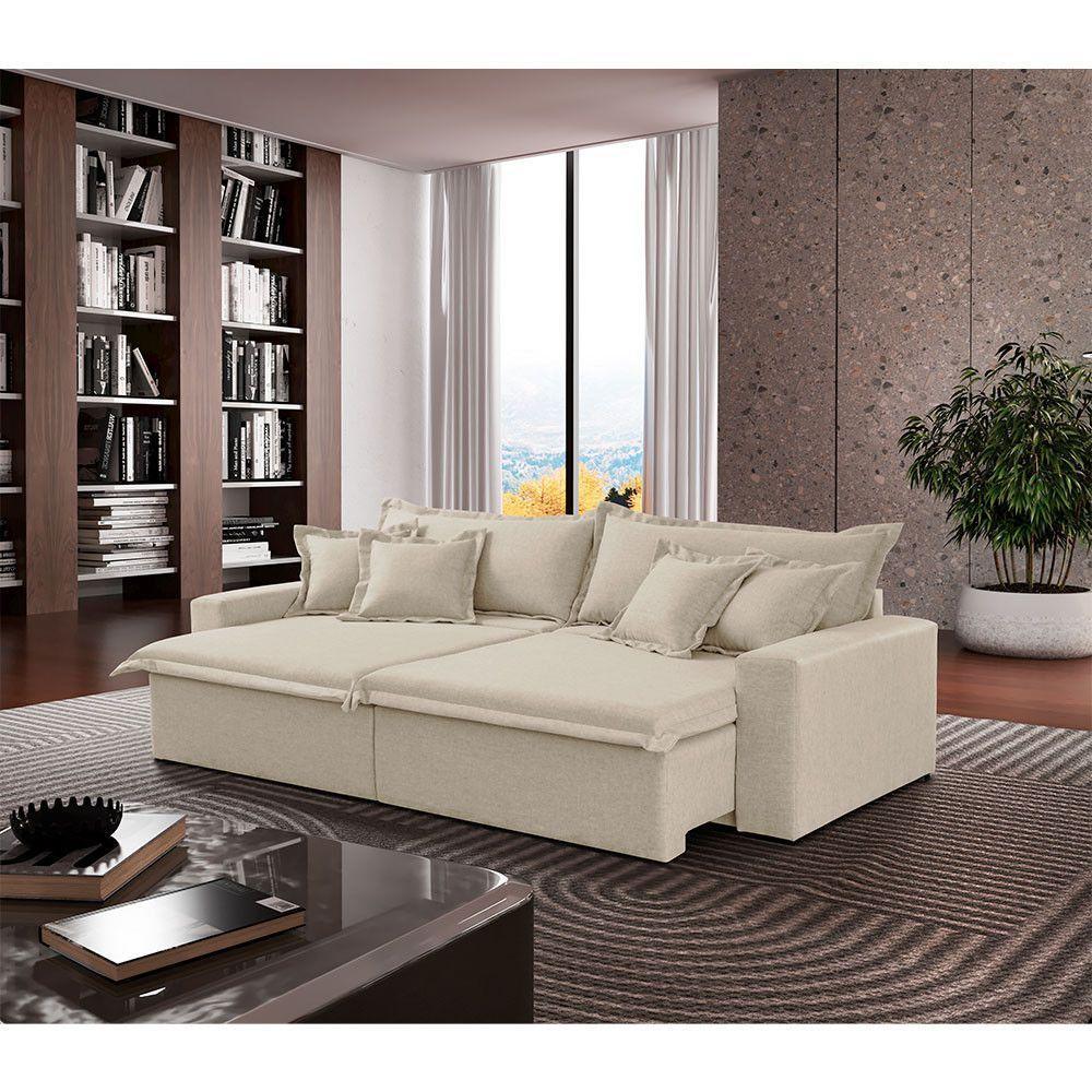 Sofá Montreal Linho 02 Módulos De 80cm B25cm Meu Sofá Online A302 Linho Branco - 1