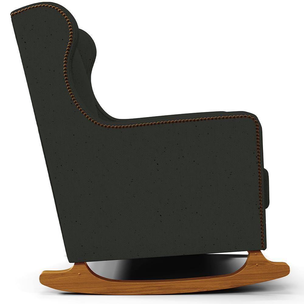 Poltrona De Amamentação Com Balanço Mavie L02 Linho Verde Musgo - Lyam Decor - 4