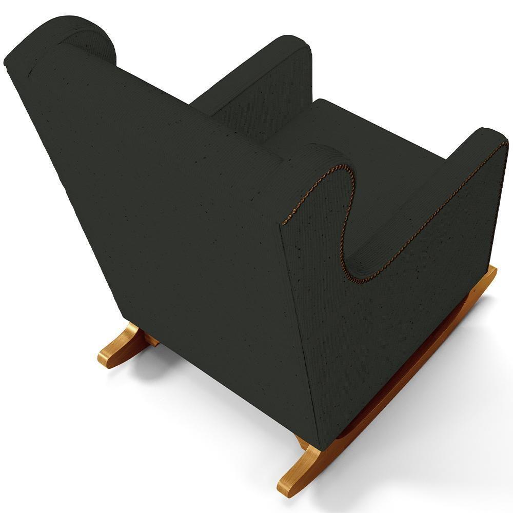 Poltrona De Amamentação Com Balanço Mavie L02 Linho Verde Musgo - Lyam Decor - 6