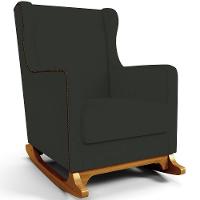 Poltrona De Amamentação Com Balanço Mavie L02 Linho Verde Musgo - Lyam Decor - 1