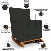 Poltrona De Amamentação Com Balanço Mavie L02 Linho Verde Musgo - Lyam Decor - 3