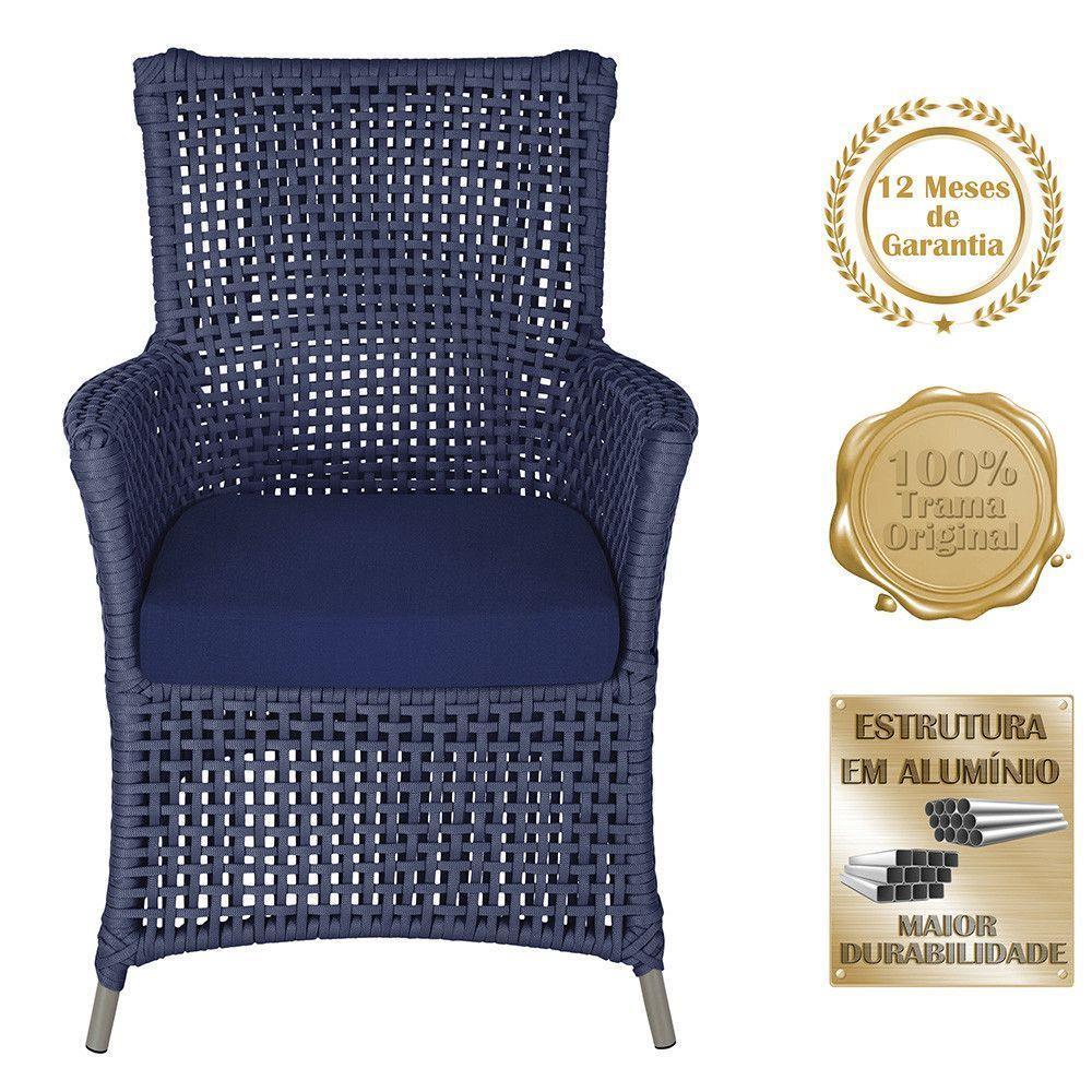 4 Poltronas Igapó Alumínio Pintura Fendi Corda Náutica E10 Azul - 2