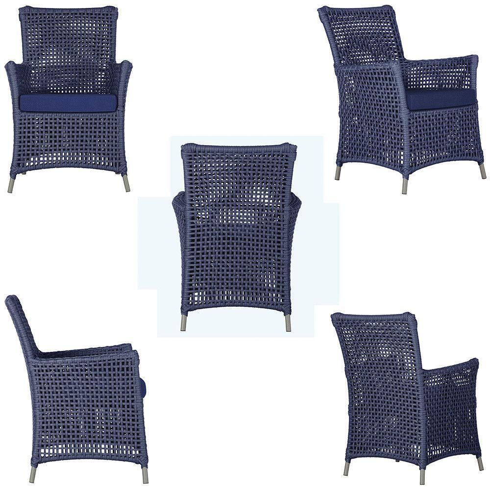 4 Poltronas Igapó Alumínio Pintura Fendi Corda Náutica E10 Azul - 7