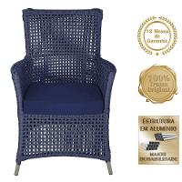 4 Poltronas Igapó Alumínio Pintura Fendi Corda Náutica E10 Azul - 2