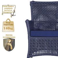 4 Poltronas Igapó Alumínio Pintura Fendi Corda Náutica E10 Azul