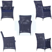 4 Poltronas Igapó Alumínio Pintura Fendi Corda Náutica E10 Azul - 7