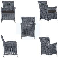 4 Poltronas Igapó Alumínio Pintura Marrom Corda Náutica E9 Prata - 3