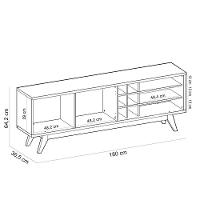 Rack Para Sala De Estar Tv 70 Pol 180cm Makai C04 Off White Matte Freijó - Lyam Decor - 2