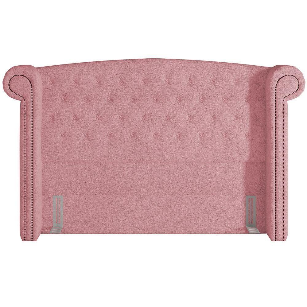 Cabeceira Cama Box Casal 195cm Sofia Bouclê Rosê - 3