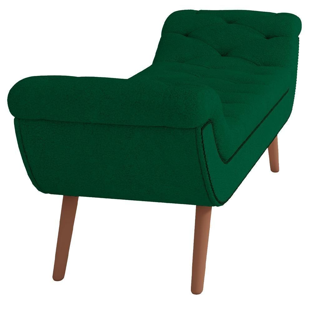 Kit Cabeceira Cama Box Casal 140cm Madrid Com Puff Recamier Santorini Bouclê Verde - 5