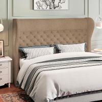 Kit Cabeceira Cama Box Casal 195cm Madrid Com Puff Recamier Santorini Bouclê Bege - 8