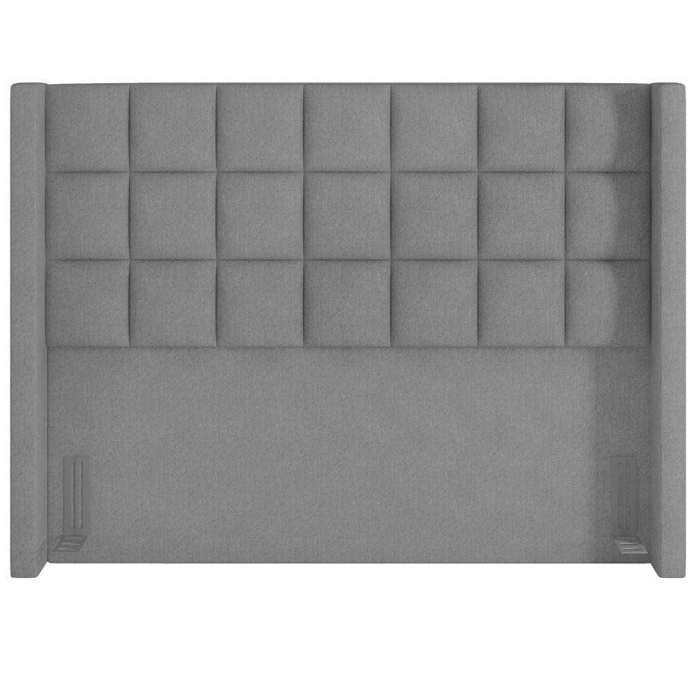 Kit Cabeceira Cama Box Casal 140cm Paris Com Puff Recamier Itália Linho Cinza Escuro - 5