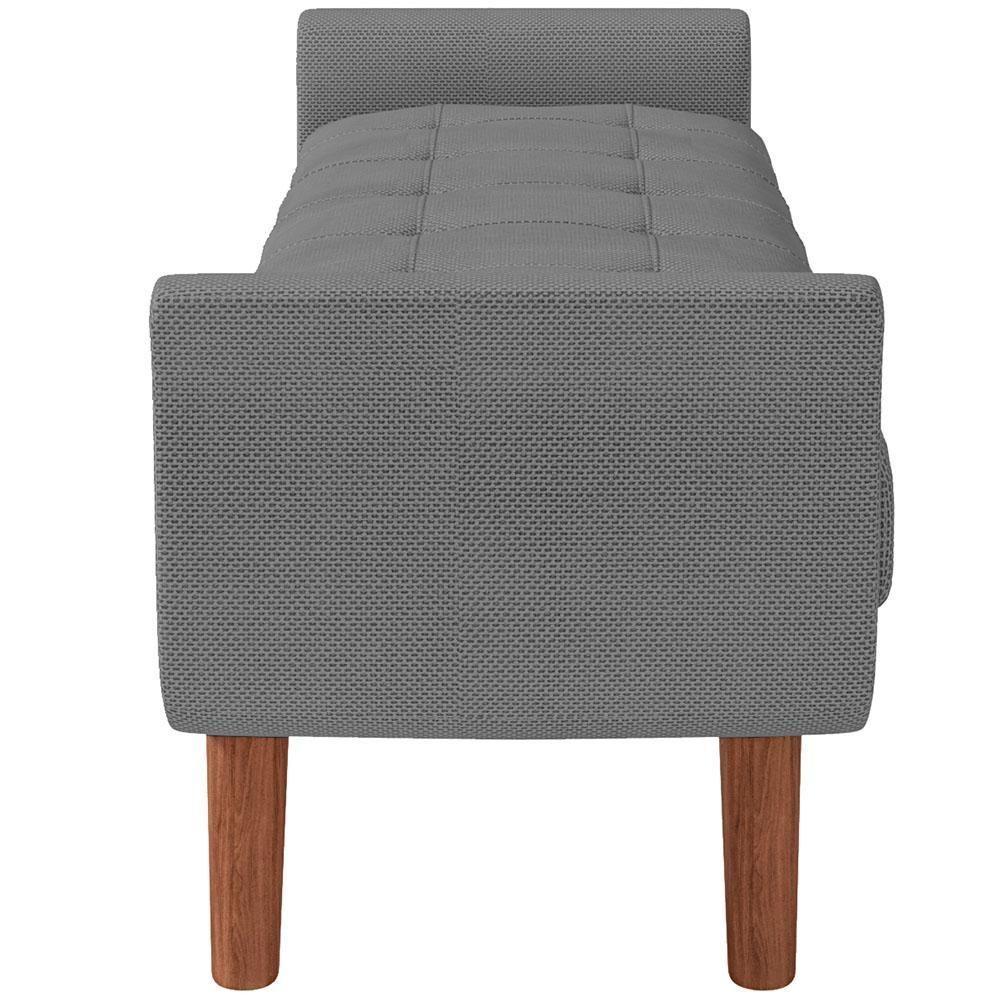 Kit Cabeceira Cama Box Casal 140cm Paris Com Puff Recamier Itália Linho Cinza Escuro - 8