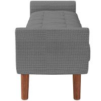 Kit Cabeceira Cama Box Casal 140cm Paris Com Puff Recamier Itália Linho Cinza Escuro - 8