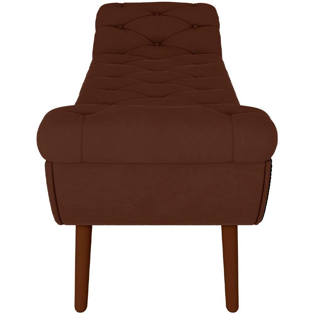 Kit Cabeceira Cama Box Casal 160cm Madrid Com Puff Recamier Santorini Veludo Marrom - 5