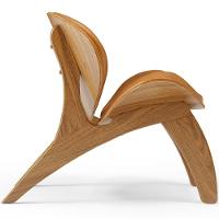 Kit 4 Poltronas Decorativa Orgânica Sala Living Kadosh L02 Couríssimo Whisky - 6