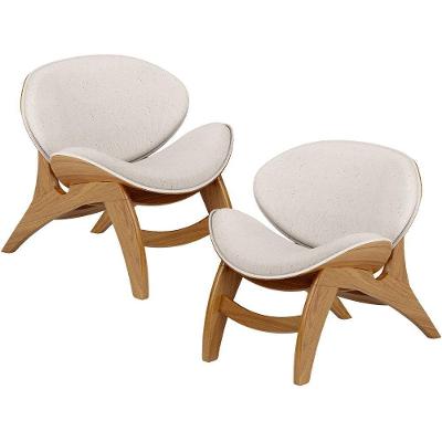 Kit 2 Poltronas Decorativas Kadosh L02 Sala de Estar Linho Creme Lyam Decor