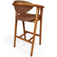 Kit 04 Banquetas Alta Cozinha Bancada Bar Sala De Jantar Fixa Cecília L02 Couríssimo Marrom