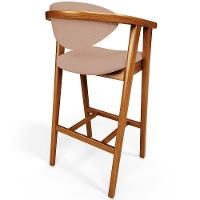 Kit 04 Banquetas Alta Para Cozinha Bancada Bar Sala De Jantar Fixa Cecília L02 Linho Rosê