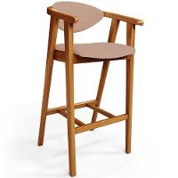 Kit 04 Banquetas Alta Para Cozinha Bancada Bar Sala De Jantar Fixa Cecília L02 Linho Rosê - 5