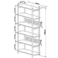 Estante Livreiro Home Office E Mesa Escrivaninha Pés Madeira Moss A03 Hanover Roble - 7