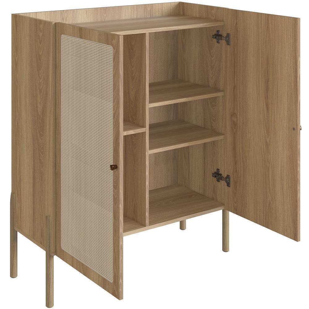 Armário Bar Para Sala 2 Portas 93cm Pés Madeira Moss A03 Hanover Roble - 3