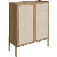 Armário Bar Para Sala 2 Portas 93cm Pés Madeira Moss A03 Hanover Roble - 1